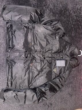 Prada Black Quilted Puffer Jacket with Logo Patch